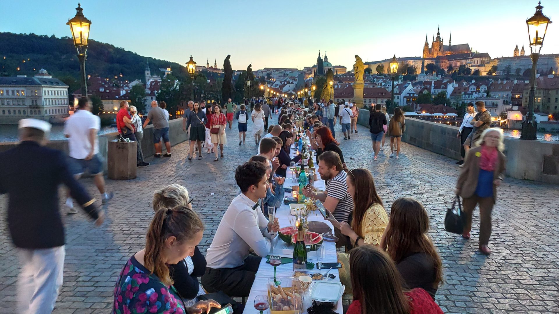 Madness or inspiration?: Great Celebration in Prague's Charles Bridge