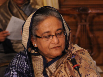 Sheikh Hasina, Prime Minister of Bangladesh at the Olympic hunger summit in Downing Street