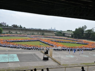 The Lucena Peace Sign. During the first World March in the Philippines, 10,000 students marched forward to form the largest ever peace sign in Lucena City, Quezon province.