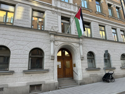Embaixada da Palestina em Estocolmo, capital da Suécia (Foto da PRESSENZA)