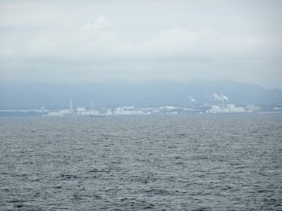 Fukushima Daiichi Nuclear Power Plant seen from the sea. April 2024. Author	ブルーノ・プラス. Wikimedia Commons.