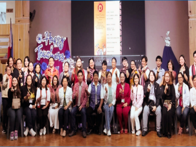 The Graduate School Doctorate Students of Baguio Central University, alongside their esteemed Professors—Dr. Francis Cesar Bringas (8th from left, seated), Dr. Genevieve Kupang (9th from left, seated), Dr. Loida Mangangey (10th from left, seated), and Dr. Michael de Roxas (11th from left, seated)—joyfully gathered to celebrate World Teachers’ Day 2024. The event was a meaningful tribute to the invaluable contributions of educators in shaping future leaders.