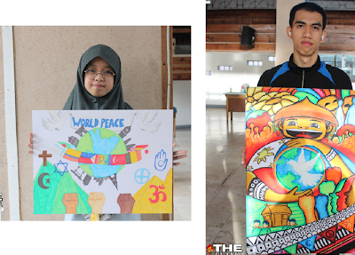 Filipino students from Baguio Central University display their peace art during the “Ka-Peace-tahan: Cultivating a Culture of Peace” Poster Making Competition. Photo credit: BCU The Flame.