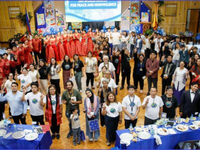 United for Peace: BCU peace advocates and WM organizers, WM base team representative, and esteemed guests formed a powerful human peace sign, symbolizing their shared commitment to global harmony, justice and peace.